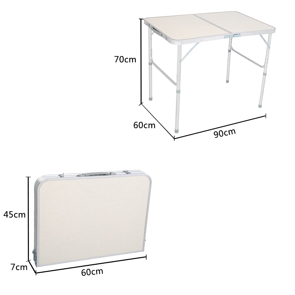 3ft Lightweight Aluminum Folding Picnic Camping Table with Carry Handle W6048