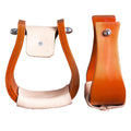 Wooden Offset Horse Saddle Stirrups Tan Large S1975