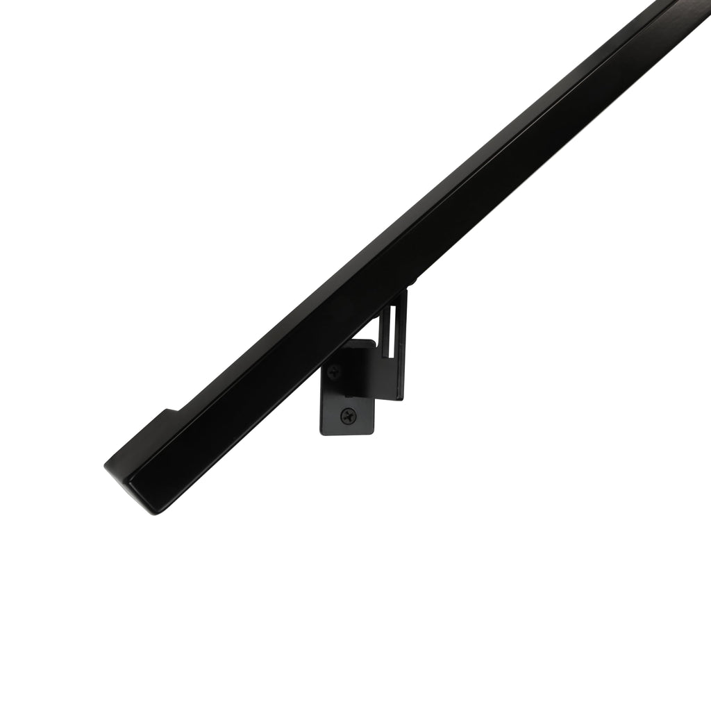Aluminum Handrail Grab Bar Kit with Steel Brackets, Black 9 Foot P387222