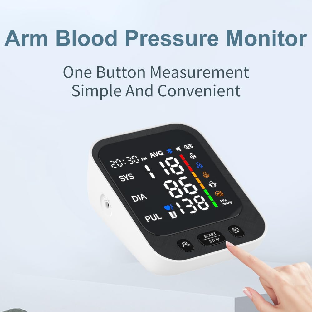 Automatic Upper Arm Blood Pressure Monitor with Large LED Screen and Adjustable Cuff G18434