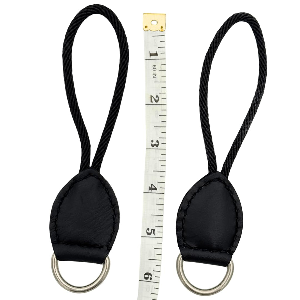 Black Leather Dee Ring Savers for Western Saddles J7283