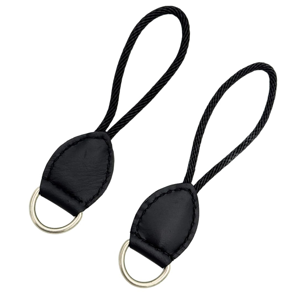 Black Leather Dee Ring Savers for Western Saddles J7283