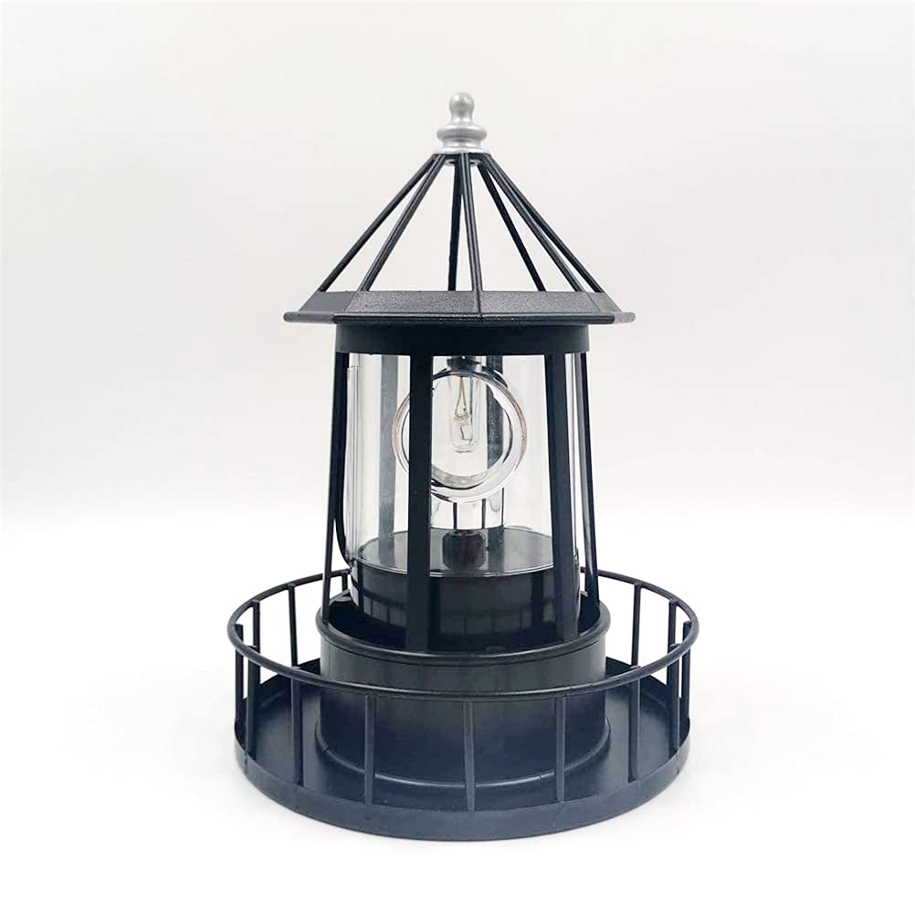 Black Wrought Iron Solar Lighthouse P286