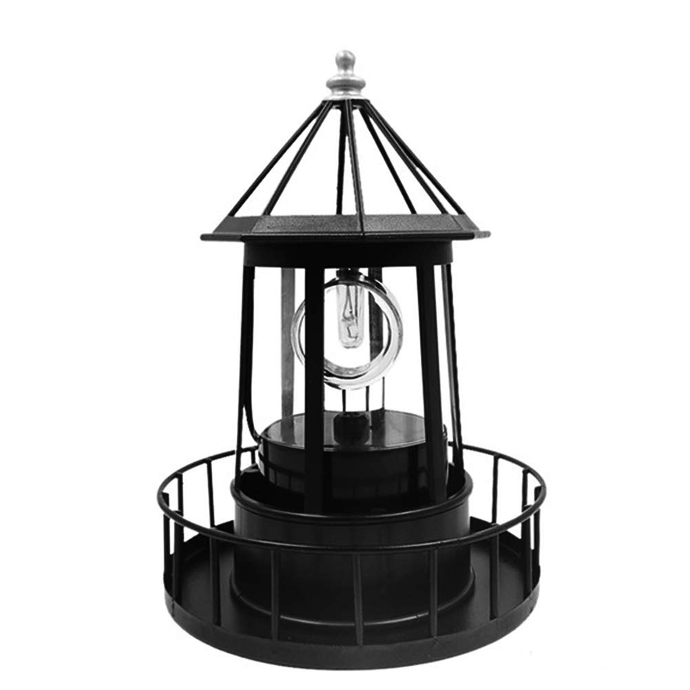 Black Wrought Iron Solar Lighthouse P286