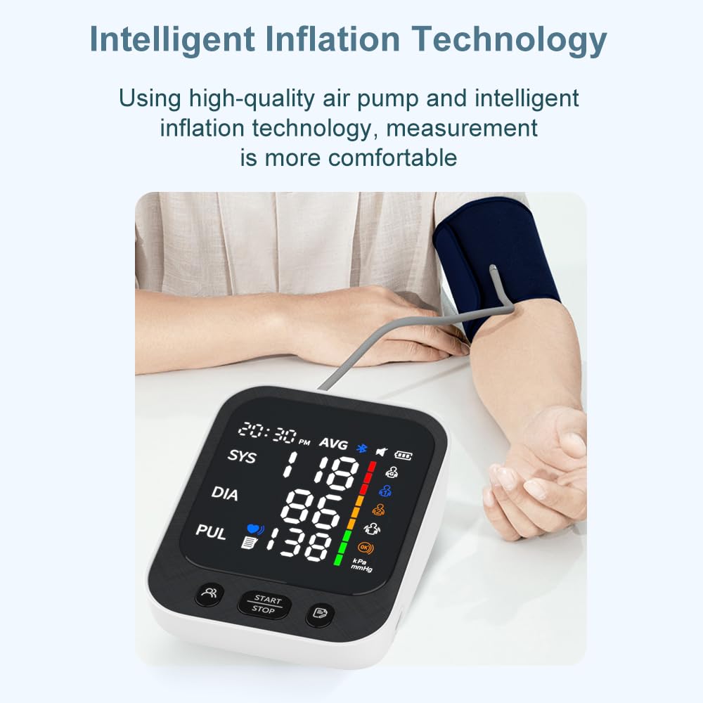 Automatic Upper Arm Blood Pressure Monitor with Large LED Screen and Adjustable Cuff G18434