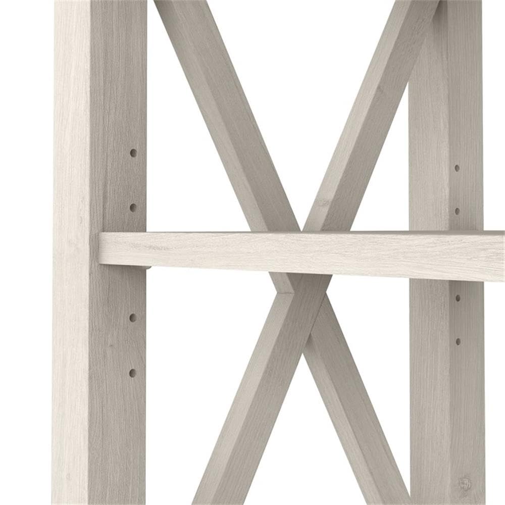 Linen White Oak Console Table with Drawers and Shelves Z2779