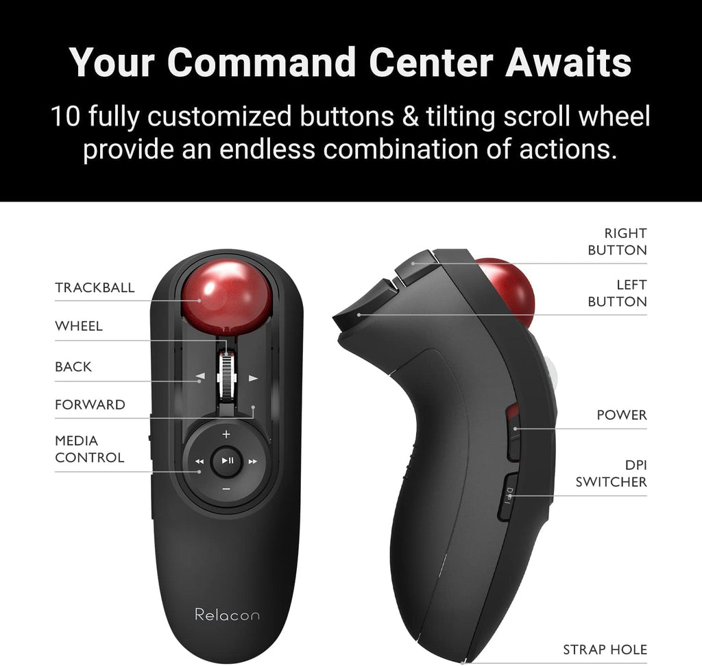 Wireless Handheld Trackball Mouse U5433