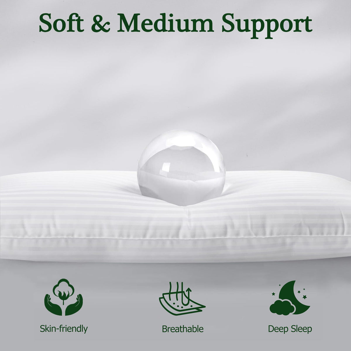 King Size Set of 2 Down Alternative Bed Pillows I4853