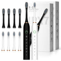 Black White 2 Pack Electric Toothbrush with 8 Brush Heads M465054