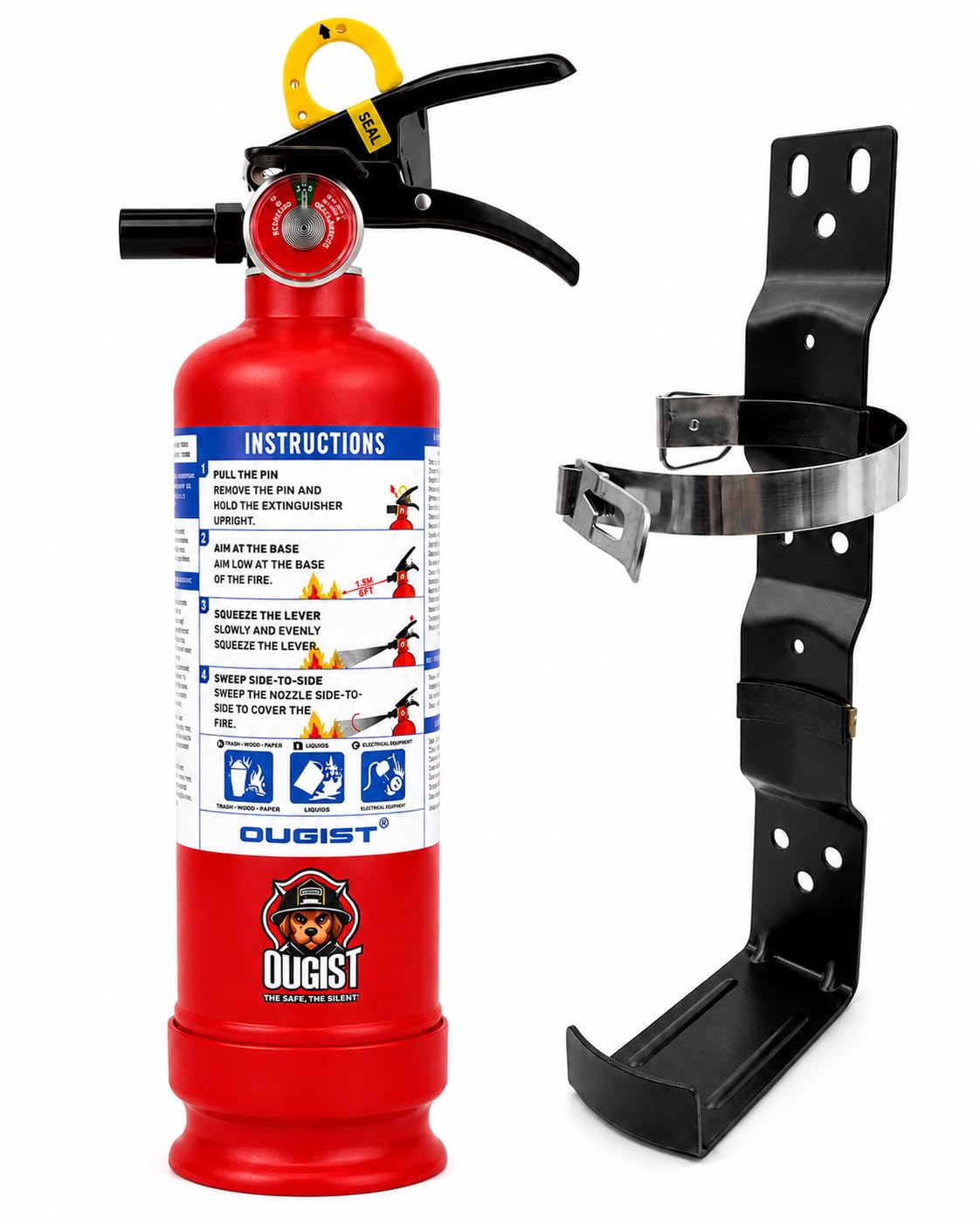 2.5 lb ABC Dry Chemical Fire Extinguisher with Wall Mount C5585