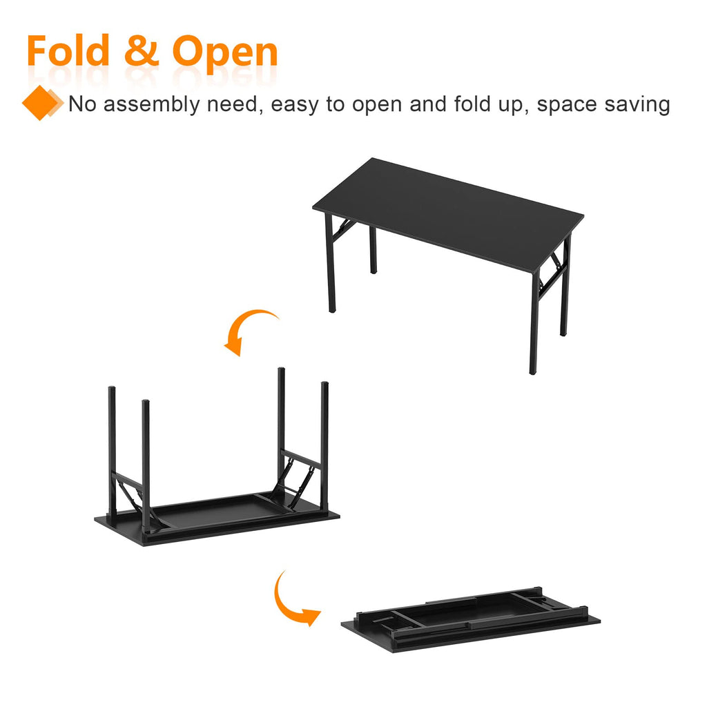 39.4 Inch Black Folding Computer Desk J825136