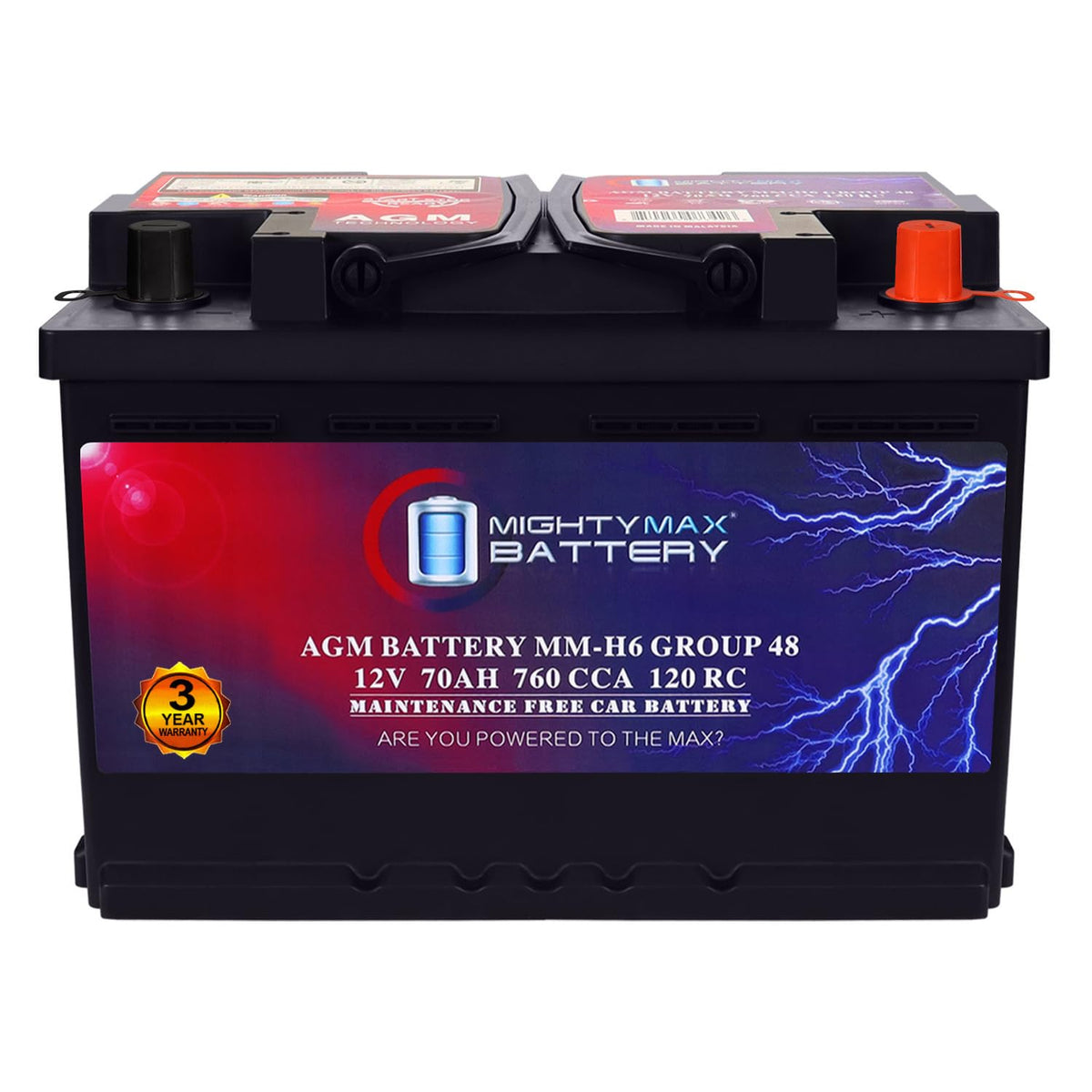 12V 70AH 760CCA Replacement Battery C833