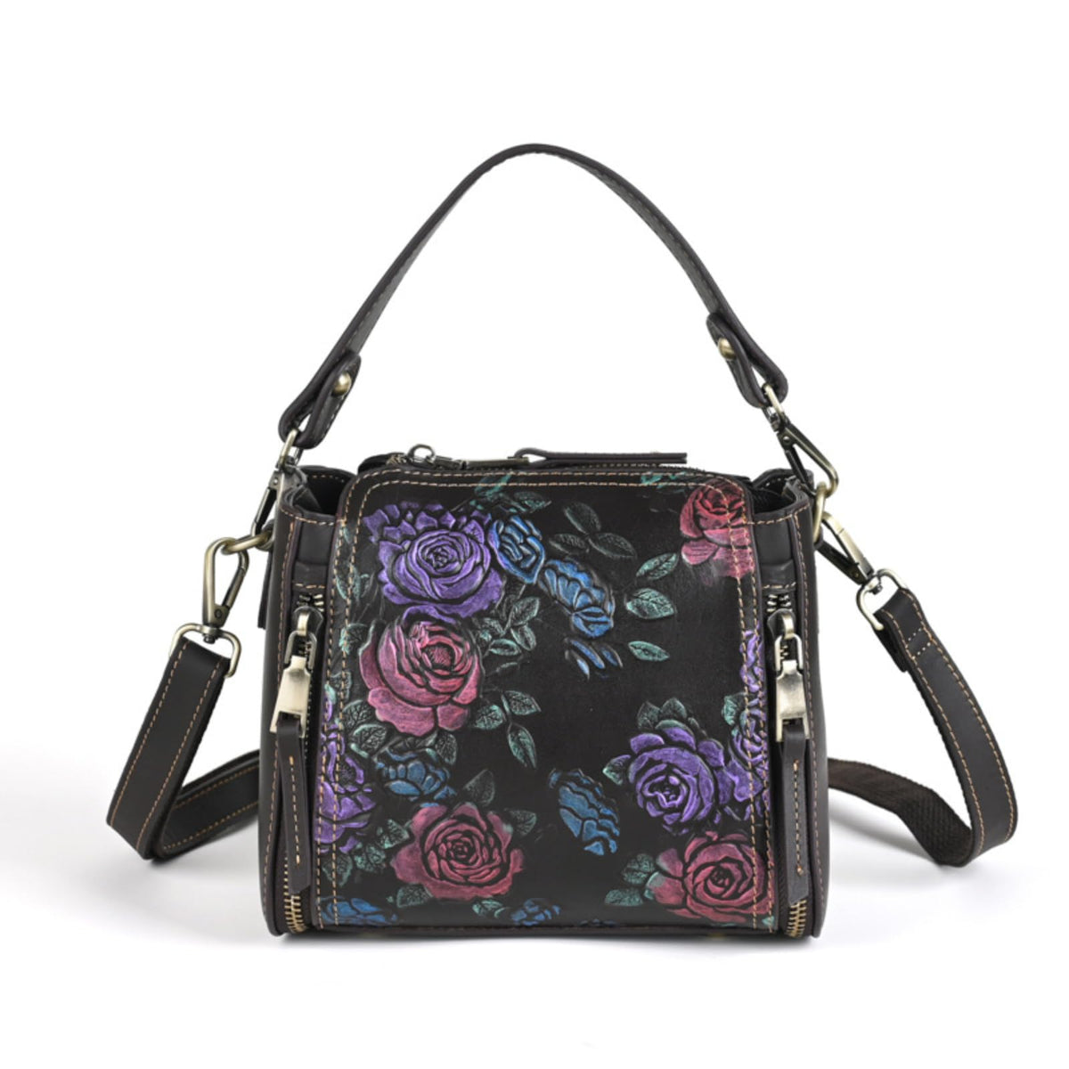 Genuine Leather Embossed Mini Shoulder Bag C484