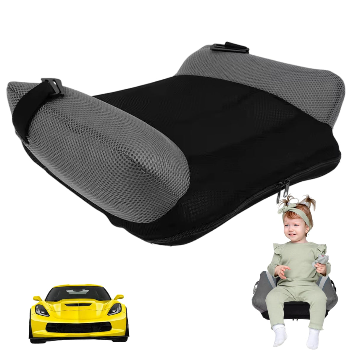 Inflatable Backless Booster Seat with Buckle & Carry Bag J707
