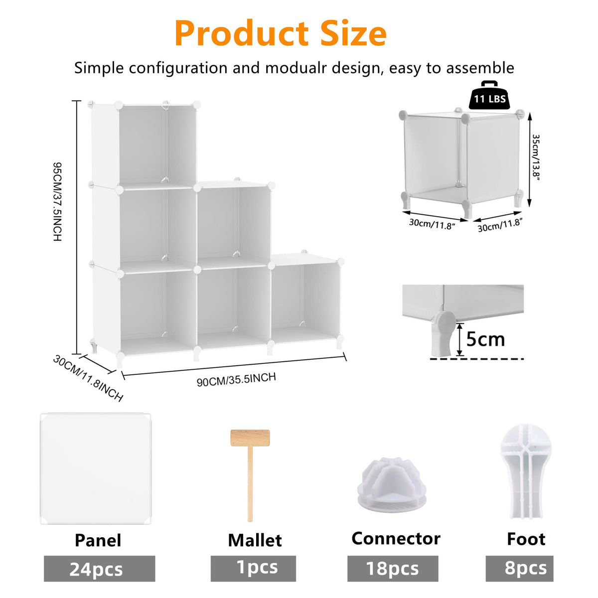 White 6 Cube Storage Organizer X826342