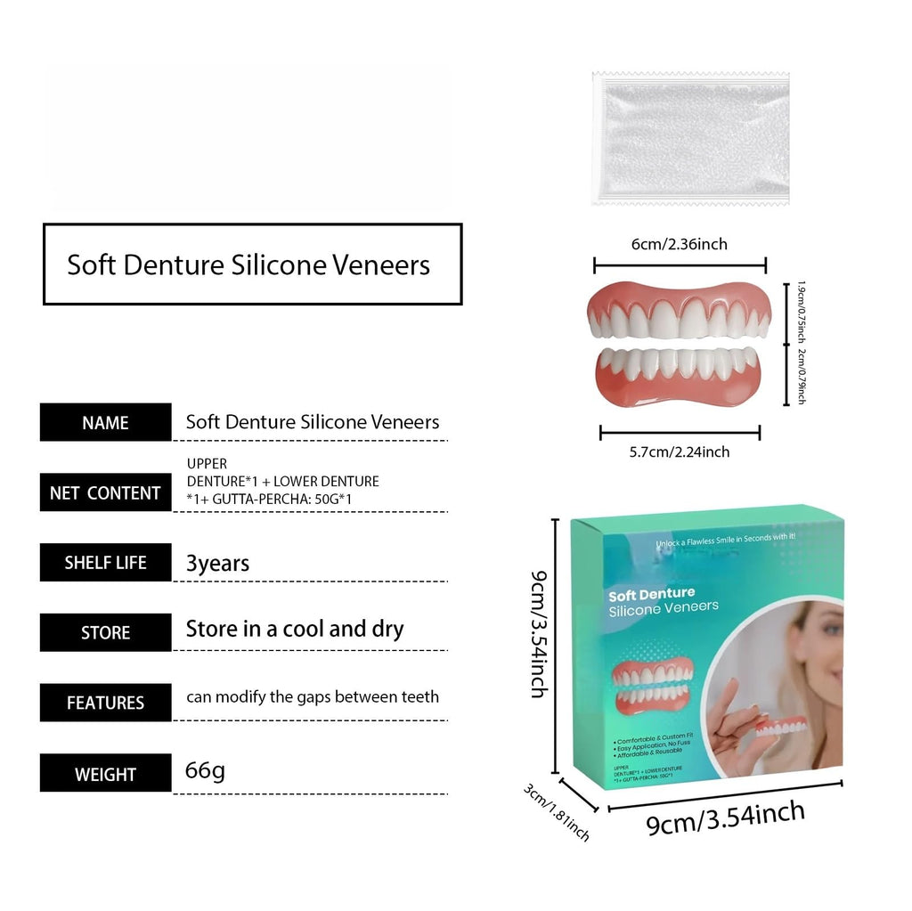 Soft Denture Silicone Veneers, Upper and Lower Denture Set K79055