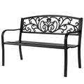 Black Metal Outdoor Bench with PVC Back Pattern D10729