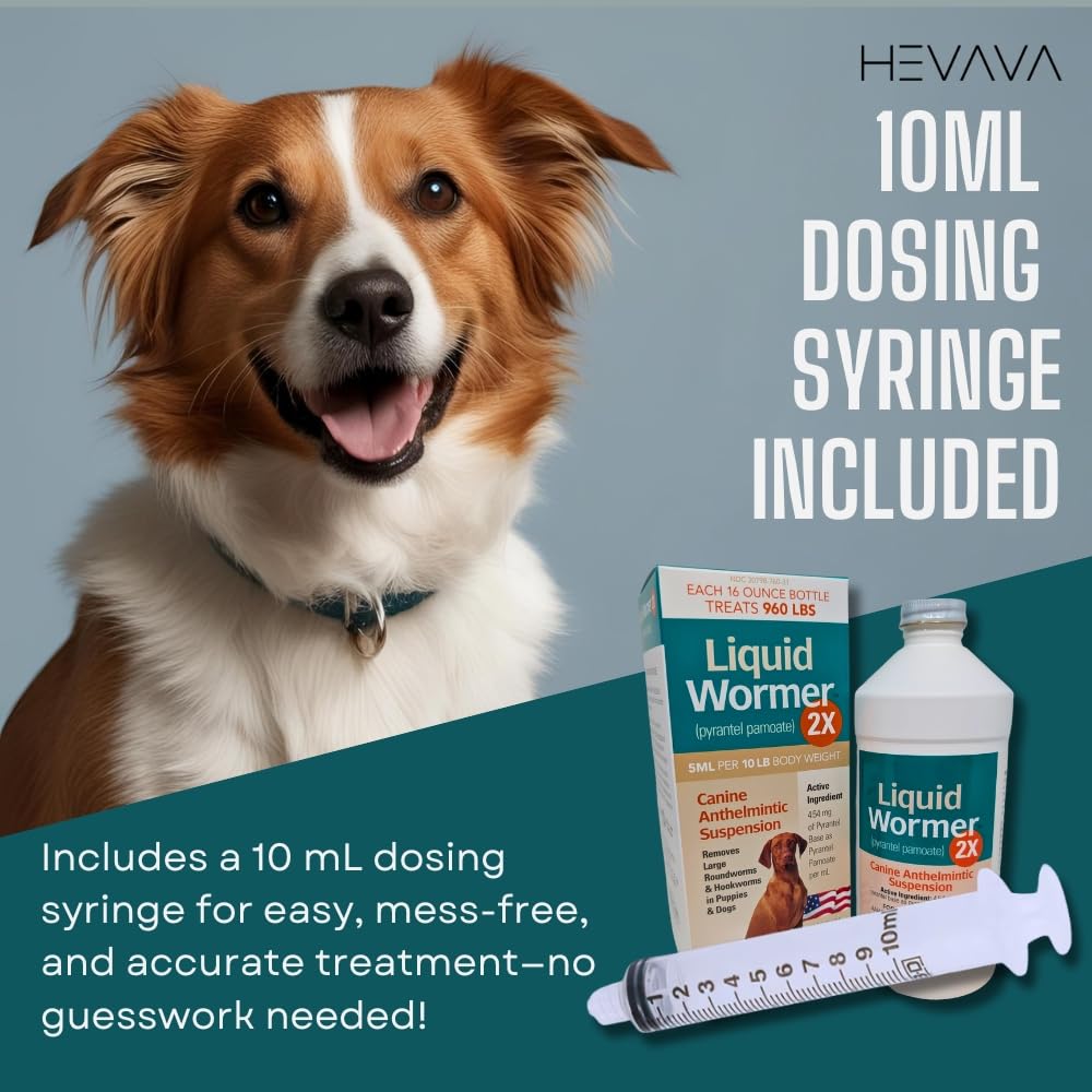 2 oz Pyrantel Pamoate Liquid Wormer for Dogs and Puppies Q121
