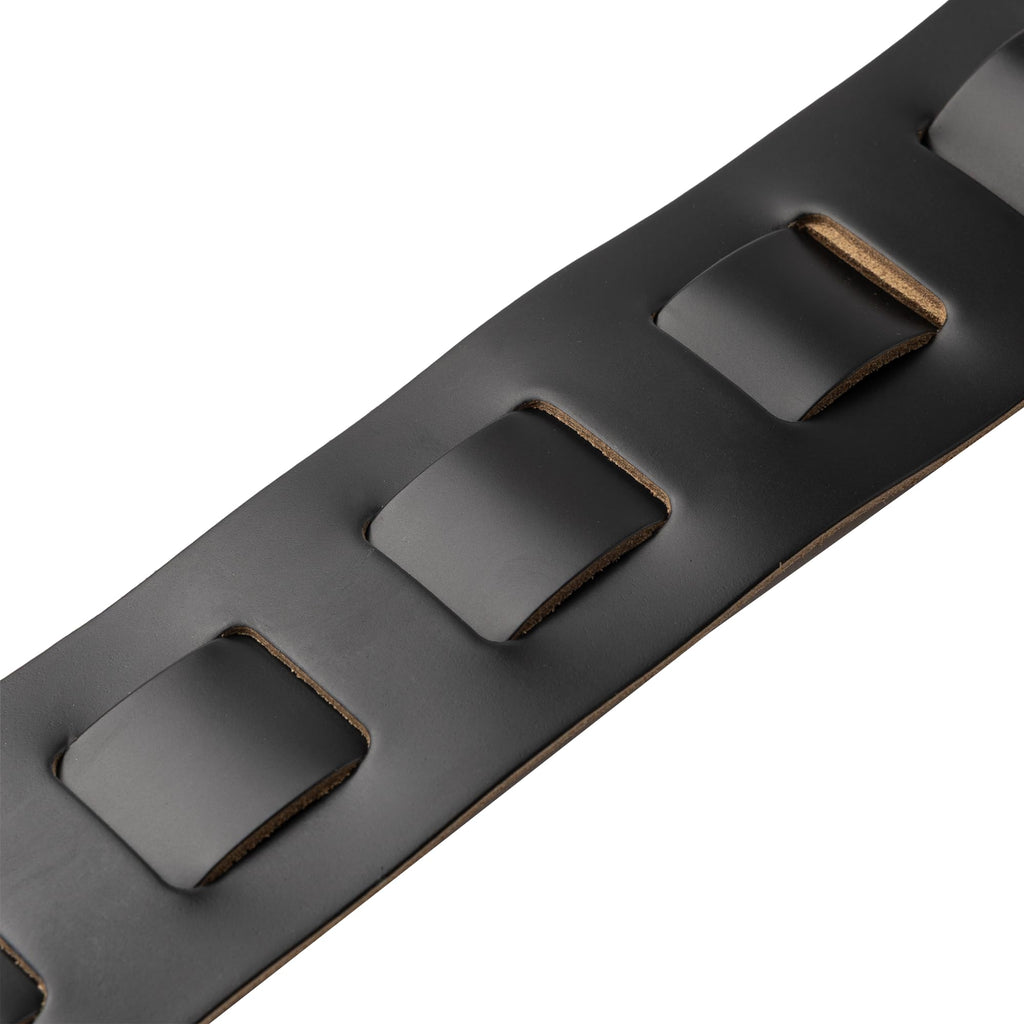 Black Leather Guitar Strap with Foam Padding D18486