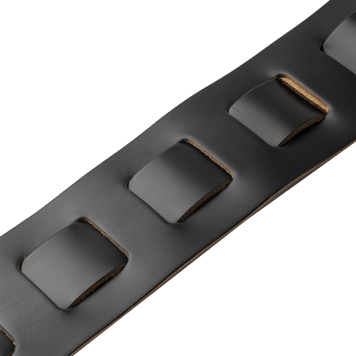 Black Leather Guitar Strap with Foam Padding D18486