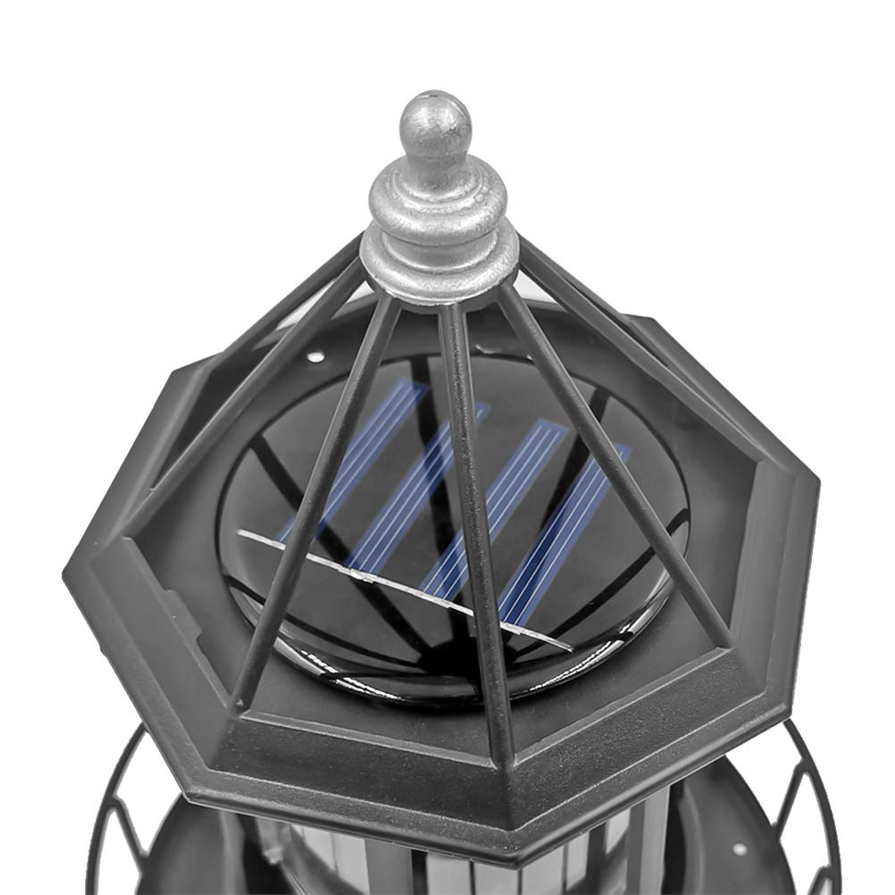 Black Wrought Iron Solar Lighthouse P286