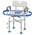 360° Swivel Shower Chair with Arms and Back, Adjustable Non-Slip Q688171