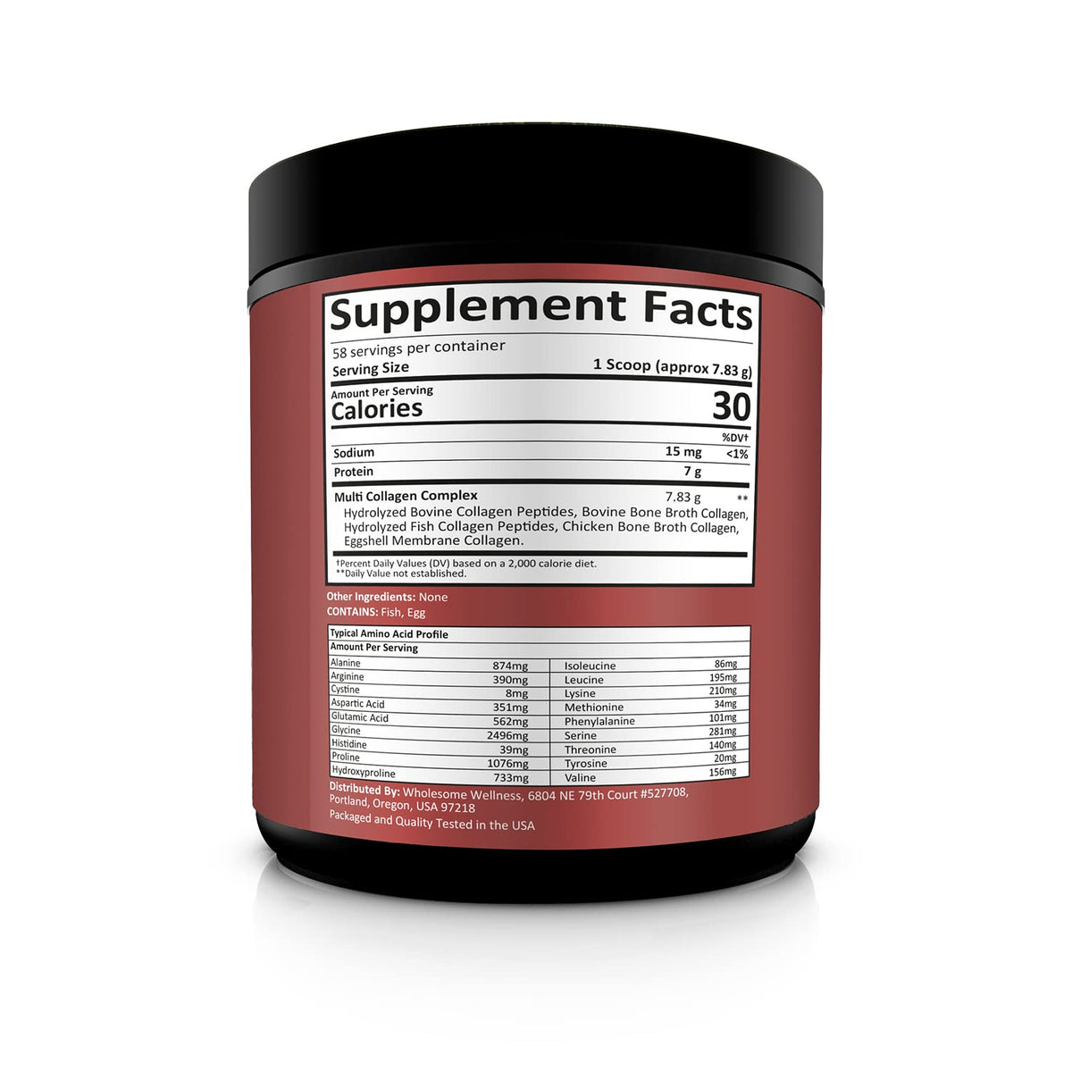 Multi Collagen Peptides Protein Powder, 5 Types Hydrolyzed, Grass-Fed, Non-GMO, Unflavored G865