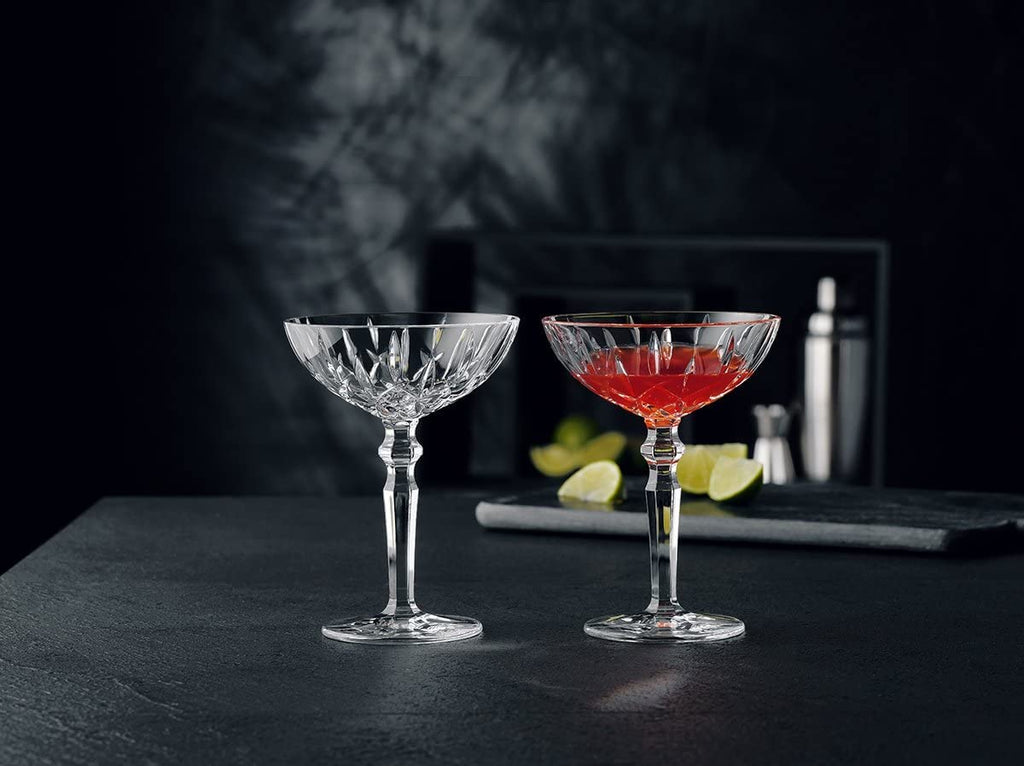 Clear Crystal Cocktail Coupe Glasses, Set of 2 W110