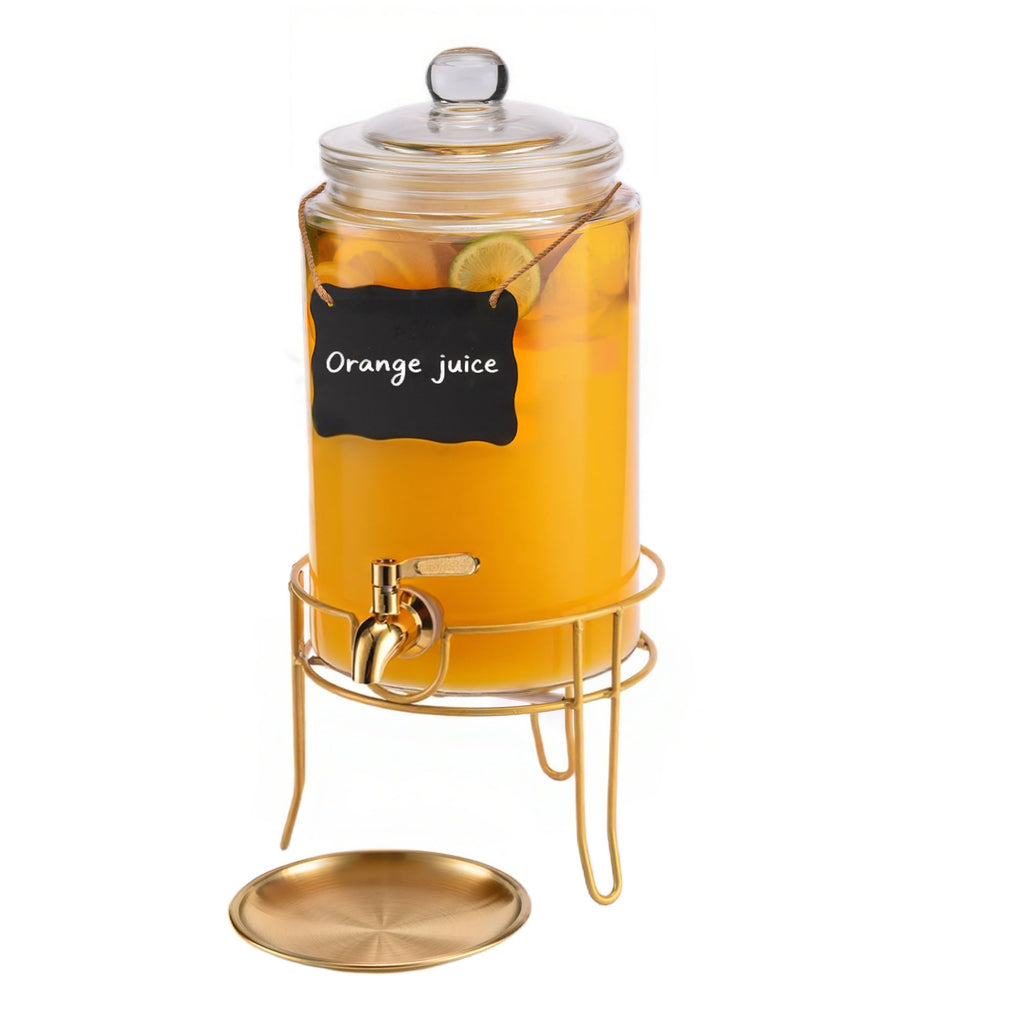 1 Gallon Glass Drink Dispenser with Stand P564