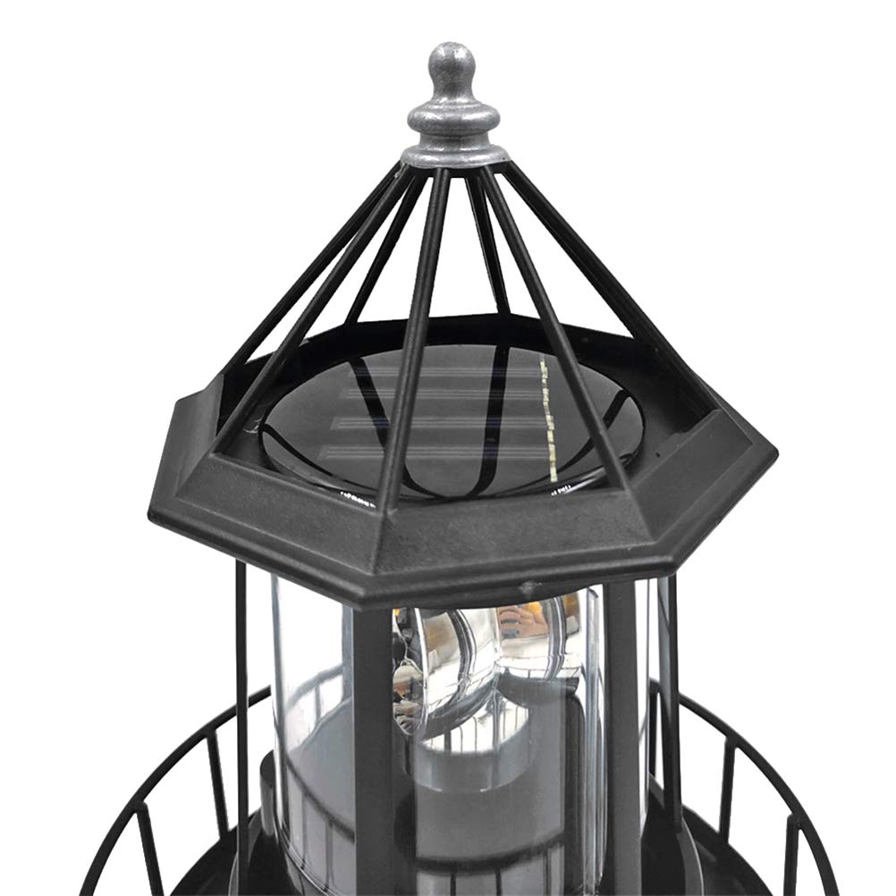 Black Wrought Iron Solar Lighthouse P286