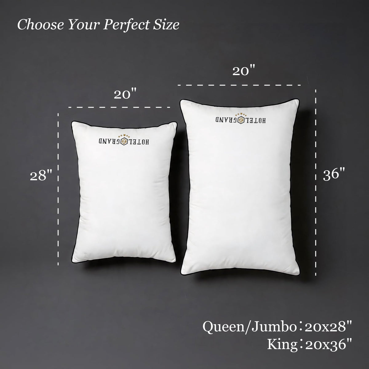 Queen Size Down Alternative Pillows Set of 2 B7772