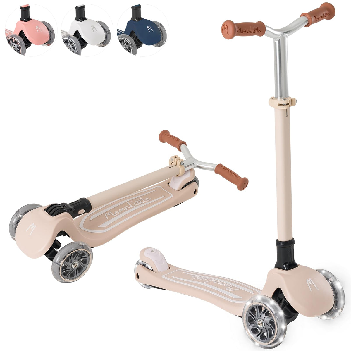 3-Wheel Foldable Kids Scooter with LED Light-Up Wheels E1559