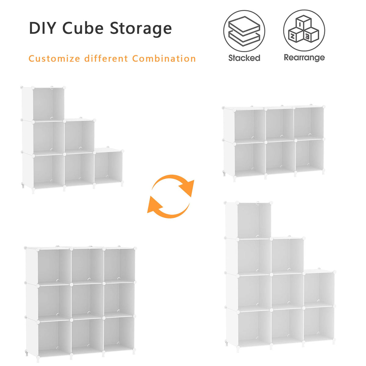 White 6 Cube Storage Organizer X826342