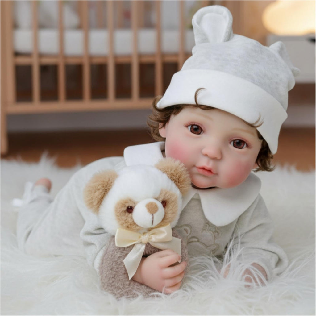 20-Inch Realistic Reborn Baby Doll with Hand-Rooted Hair Y4629