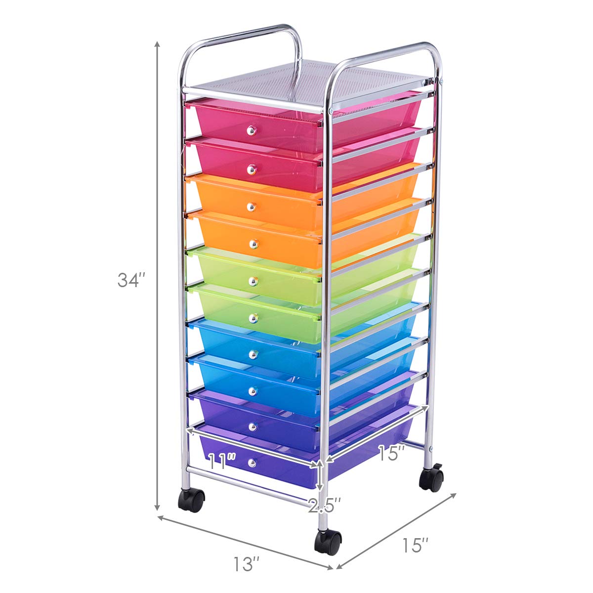 10 Drawer Rolling Storage Cart with Wheels G11190