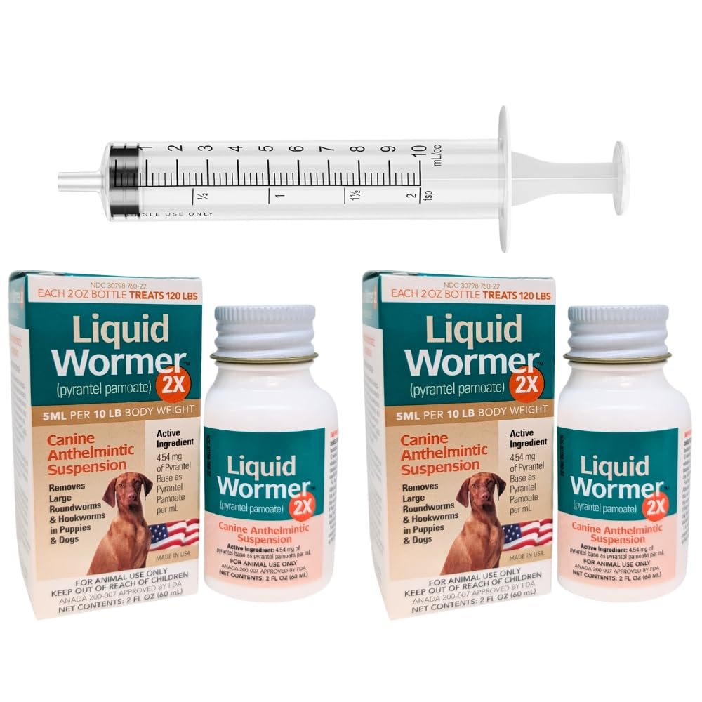 2 oz Pyrantel Pamoate Liquid Wormer for Dogs and Puppies Q121