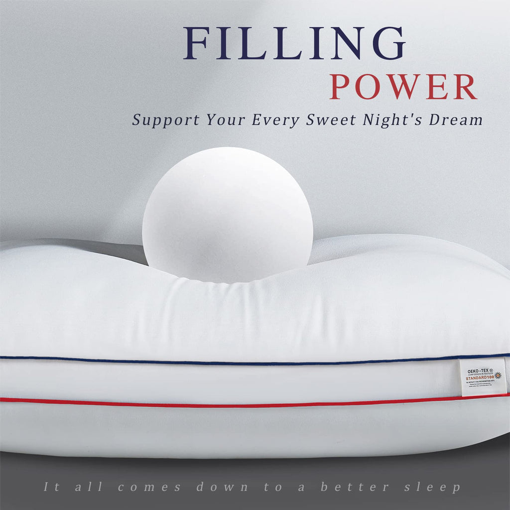 Queen Size Set of 2 Cooling Down Alternative Gusseted Pillows S73207
