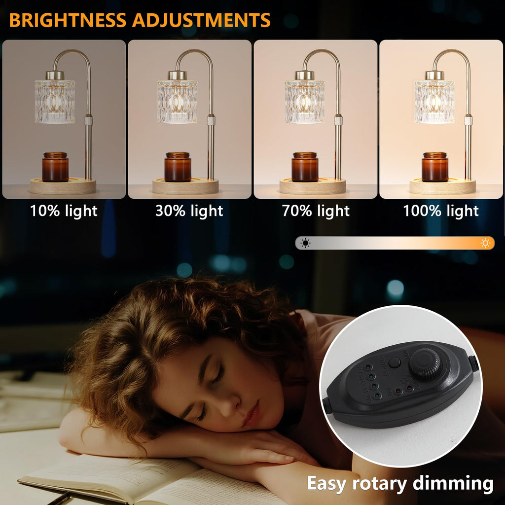 Gold Candle Warmer Lamp with Dimmer and Timer W475902