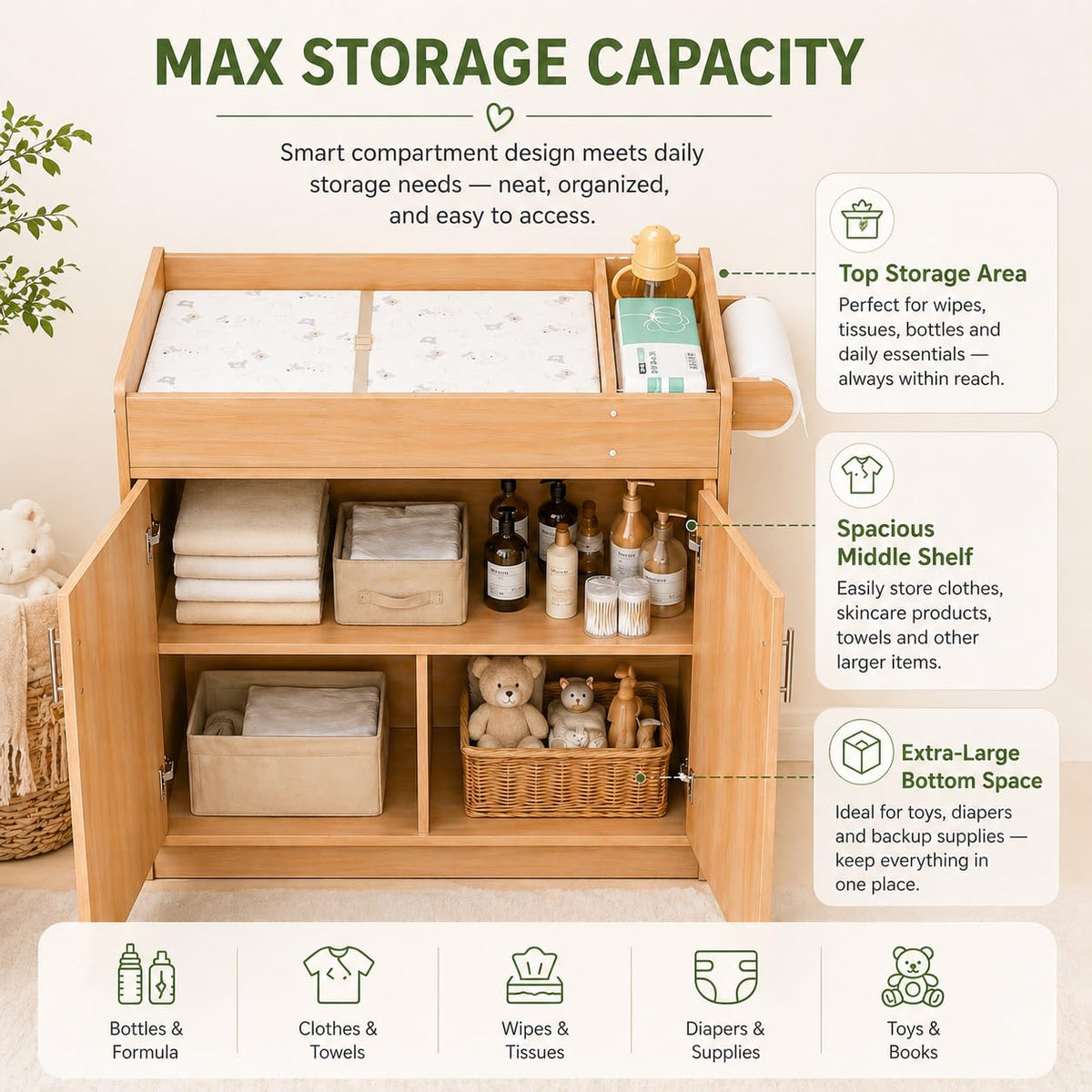 Daycare Changing Table with Storage & Changing Pad N872