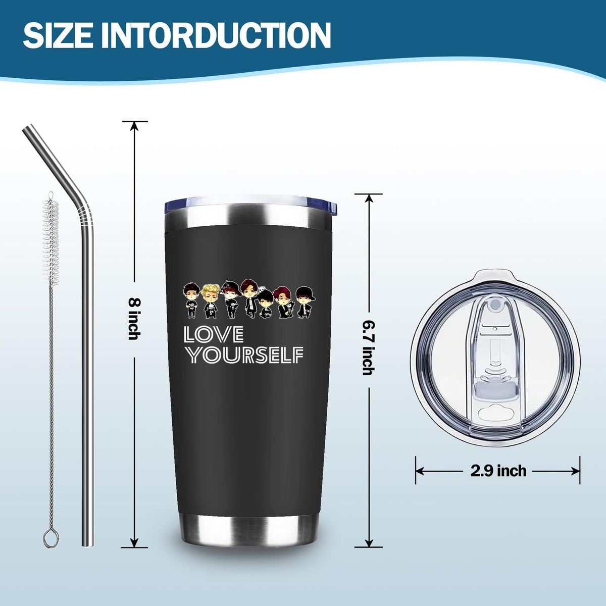 20oz Insulated Stainless Steel Tumbler with Lid I74202