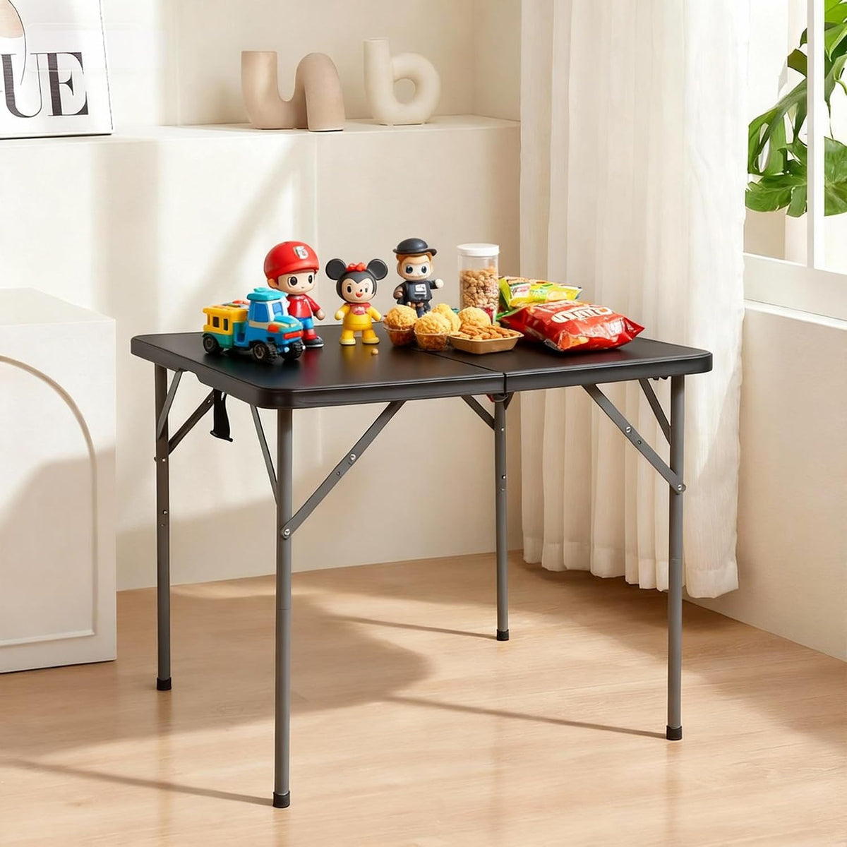 34" Black Folding Card Table W907769
