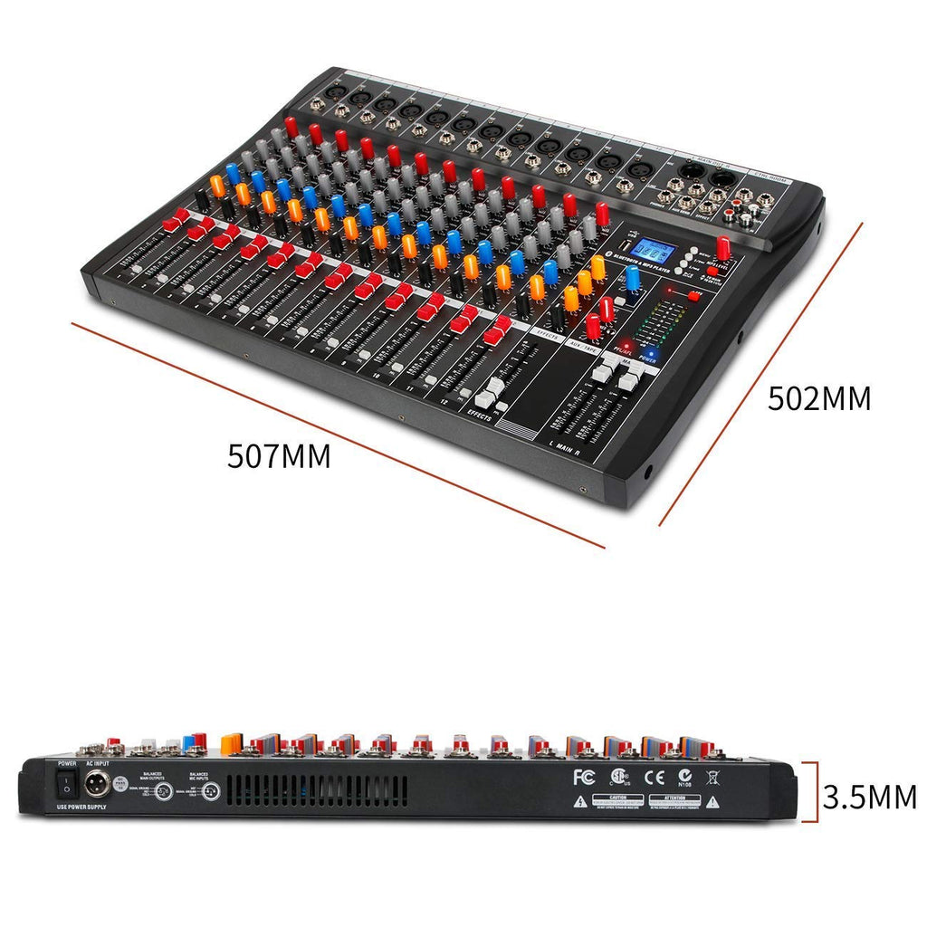 12 Channel Black USB Audio Mixer P169