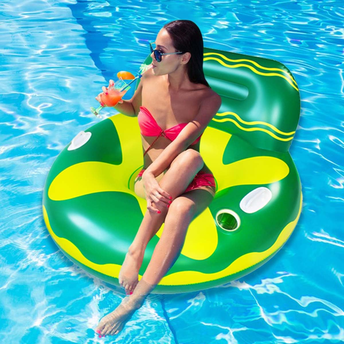 Pool Lounger Float with Cup Holder G8553