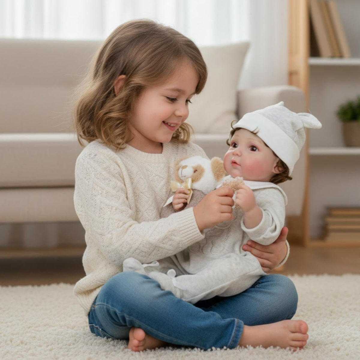 20-Inch Realistic Reborn Baby Doll with Hand-Rooted Hair Y4629