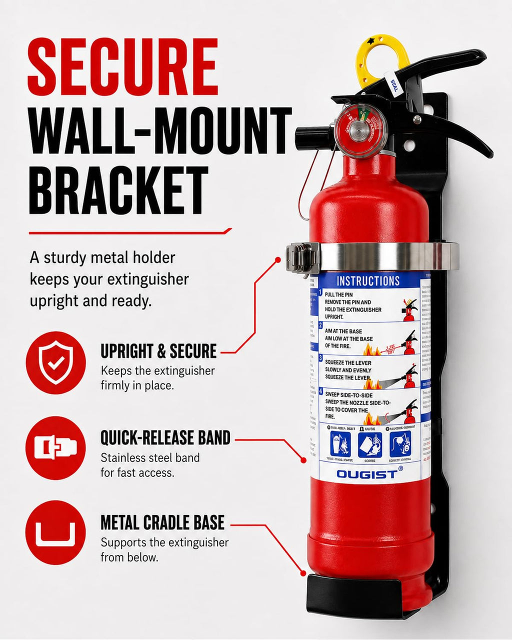 2.5 lb ABC Dry Chemical Fire Extinguisher with Wall Mount C5585