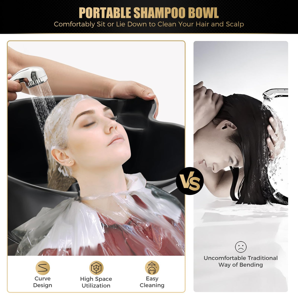 Portable Shampoo Sink with Rolling Base M800