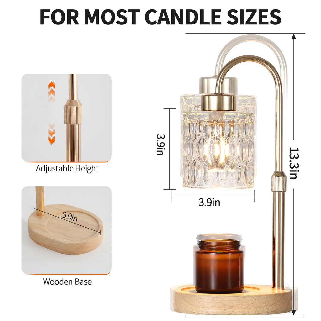 Gold Candle Warmer Lamp with Dimmer and Timer W475902
