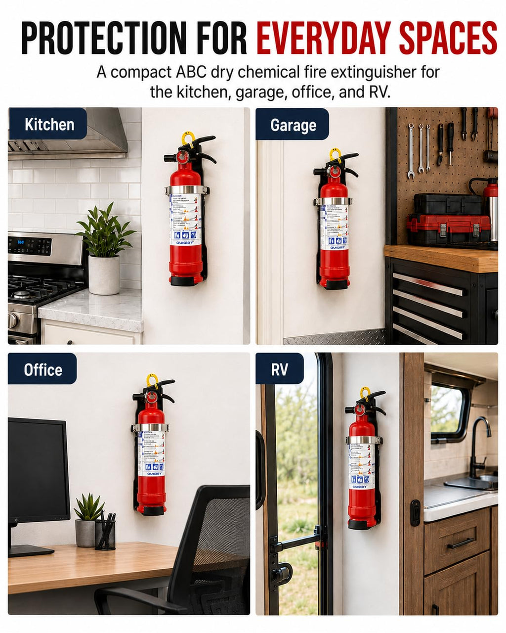 2.5 lb ABC Dry Chemical Fire Extinguisher with Wall Mount C5585