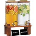 1.5 Gallon Glass Drink Dispenser with Wood Stand A628156