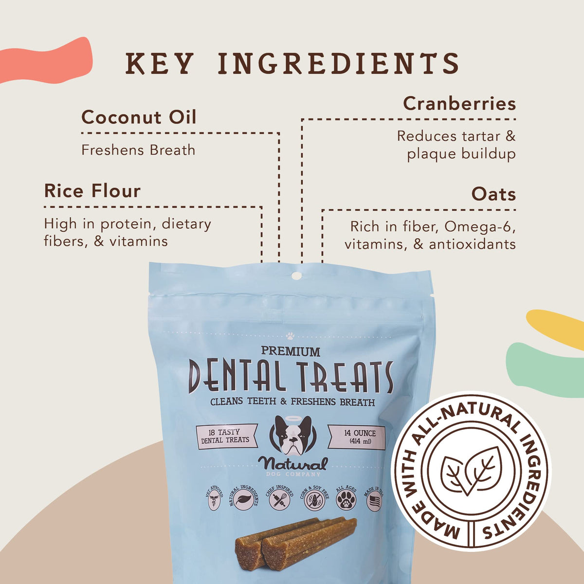 Dental Chews for Dogs 18 Count Q621350